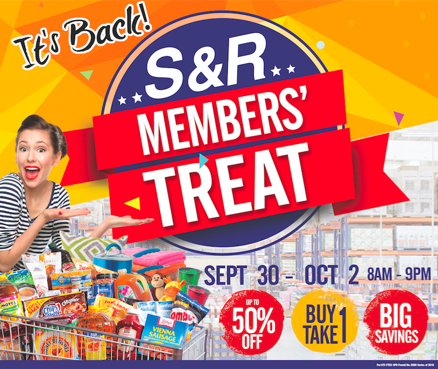 S&R to hold Members’ Treat Sale from September 30 to October 2